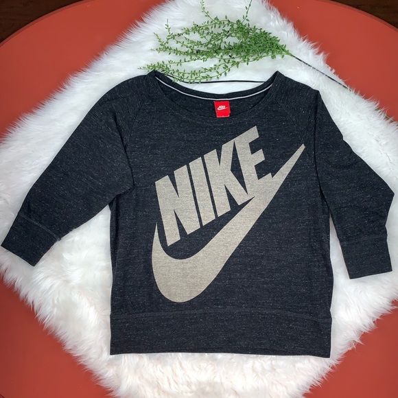 Nike~Sweatshirt~Heathered~Charcoal~Top~L/S Tee - Picture 1 of 3